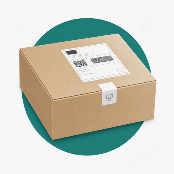 Plain cardboard mailer with Royal Mail Tracked label