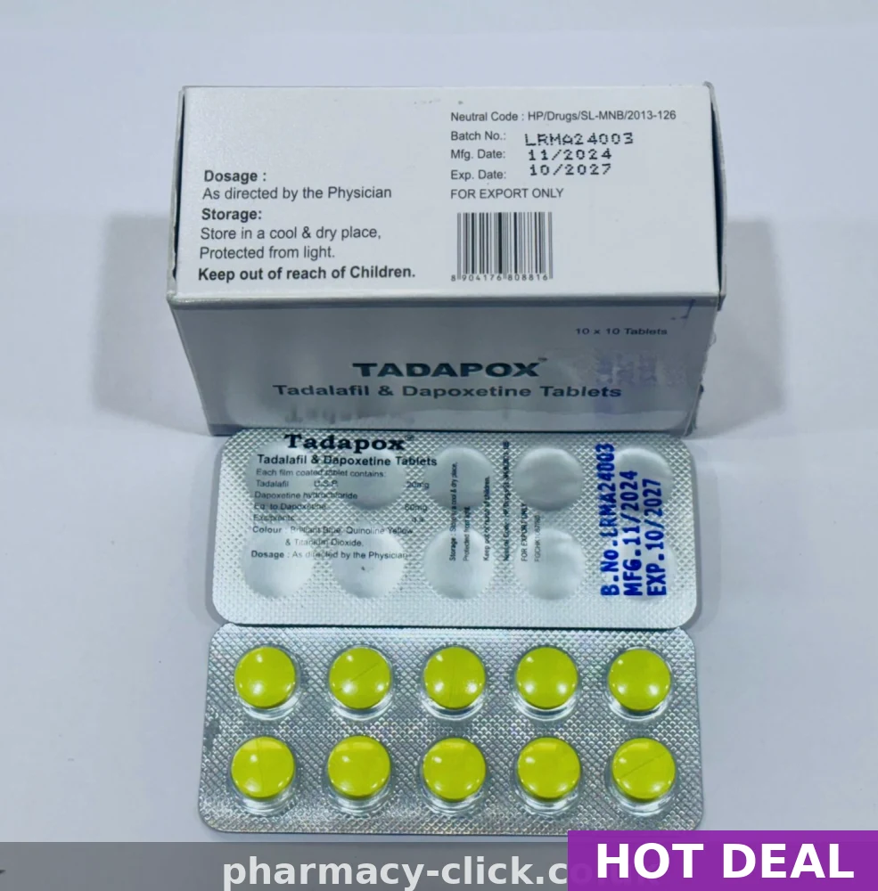 Buy Tadapox Online — 20/60mg Tadalafil for Erectile Dysfunction & Premature Ejaculation From $1.74 Per Pill