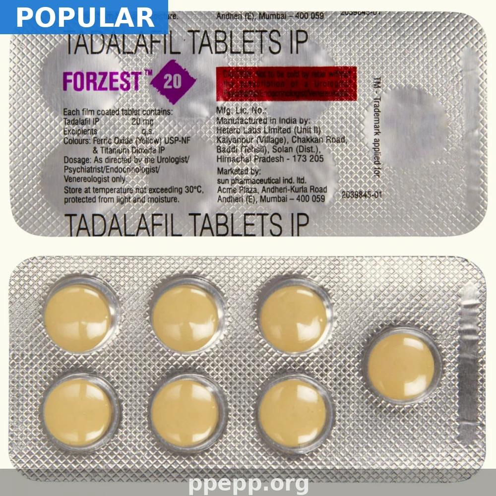 Buy Forzest Online — 20mg Tadalafil for Erectile Dysfunction From $3.40 Per Pill