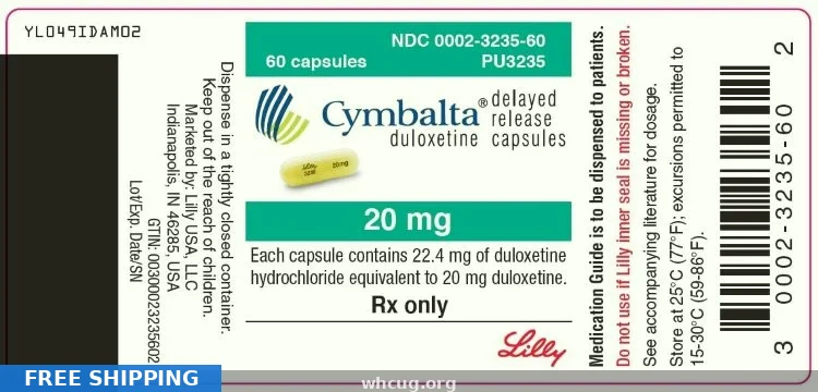 Buy Cymbalta Online USA — 60mg Duloxetine for Depression / Nerve Pain From $0.85
